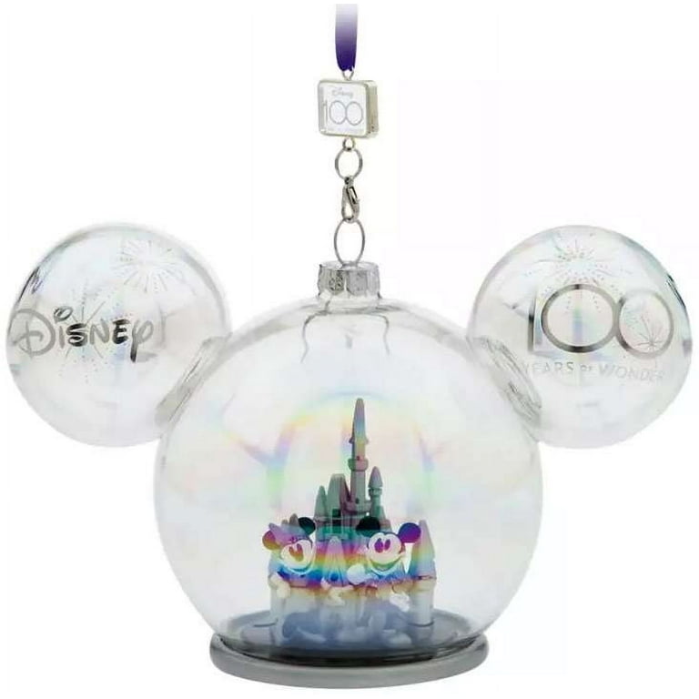 Disney 100 Collection: Mickey Minnie Iconic Glass Ornament with