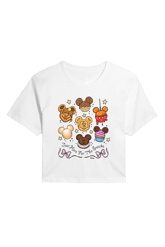 - Disney Foods - Juniors Cropped Graphic T-Shirt