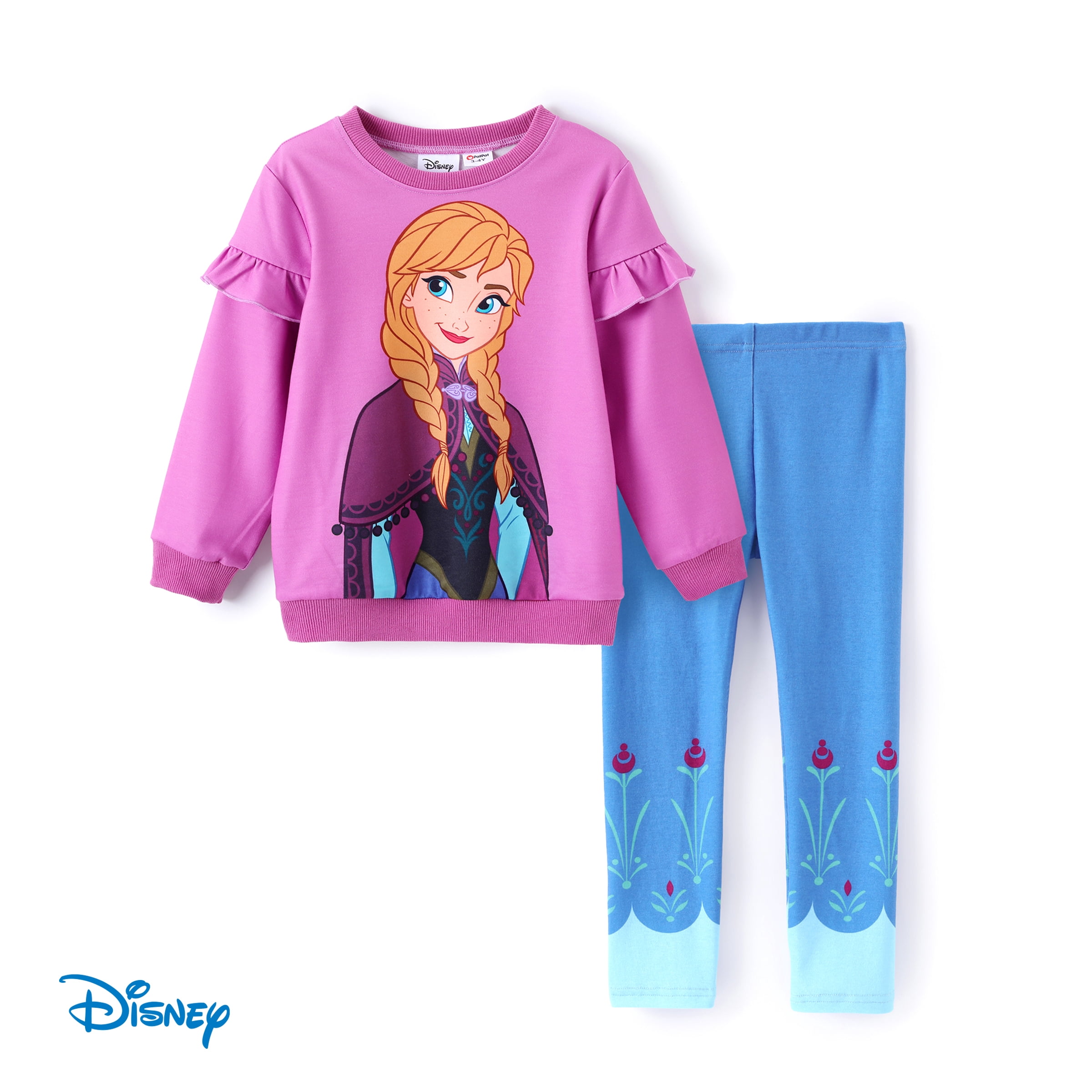 Nautinati Disney Frozen Girls Pack of 2 Cotton Print Leggings