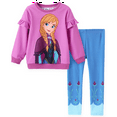 thumbnail image 1 of Disney Disney Frozen Toddler Girls 2pcs Elsa Anna Floral Flutter Sleeve Sweatshirt with Leggings 2 Pieces Outfit Sets Sizes 2-6, 1 of 7