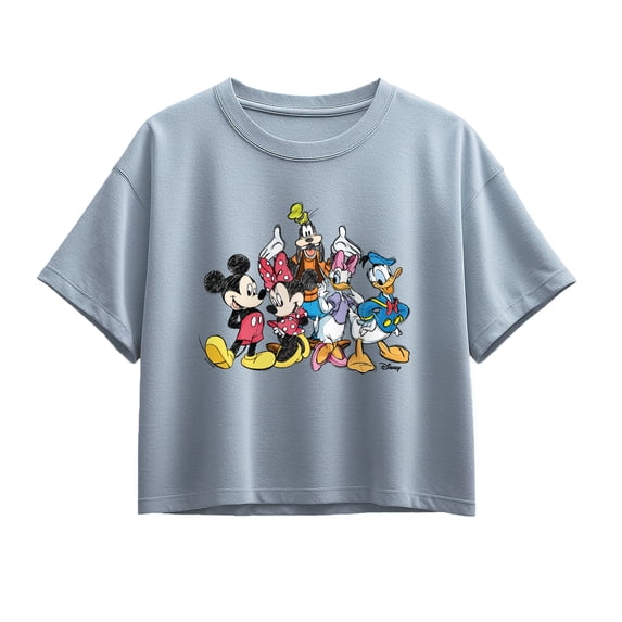 Disney - Disney Group Sketch - Youth Girls Boxy T-Shirt