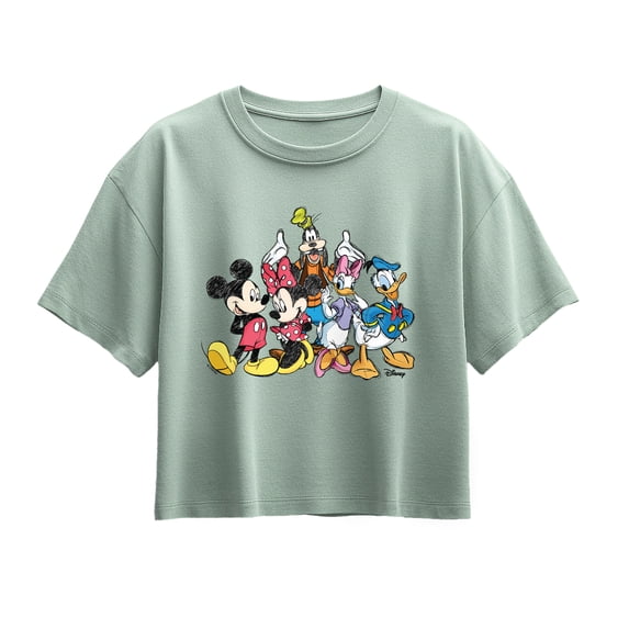 Disney - Disney Group Sketch - Youth Girls Boxy T-Shirt