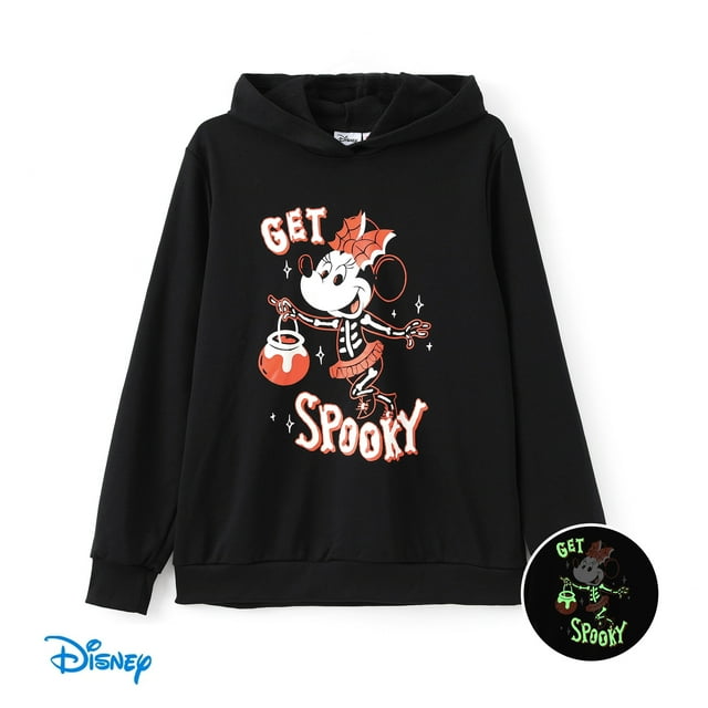 Disney Mickey Mouse Women Hoodie Minnie Glow In The Dark Graphic