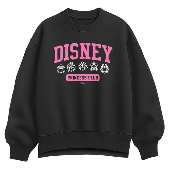 Disney - Disney Princess Collegiate - Women's Oversized Fleece Crew Sweatshirt