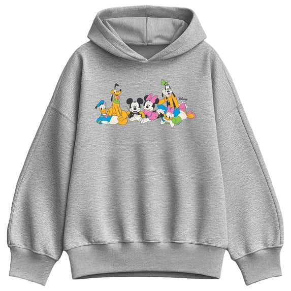 Disney - Disney Standard Character Group Stand Chest - Women's Oversized Fleece Hoodie Sweatshirt