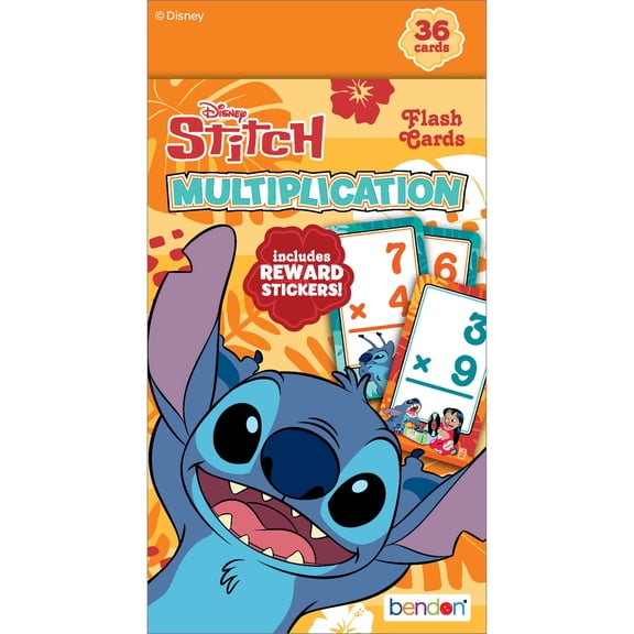 Disney Stitch Multiplication Flashcards, Learn Math at Home
