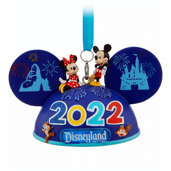 Disney Disneyland 2022 Mickey Friends Light Up Ear Hat Christmas Ornament New
