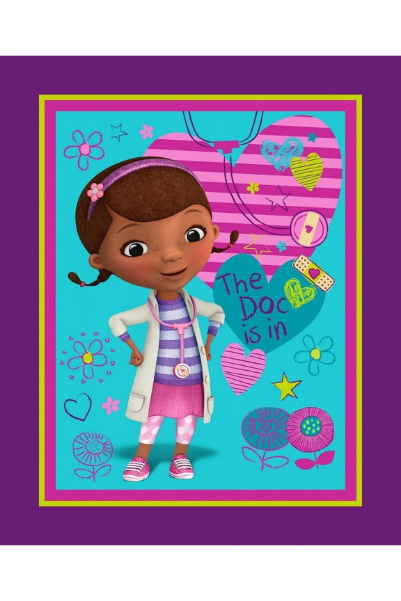 Disney Doc McStuffins 58179 The Doc Is In Springs Creative 100% Cotton Fabric Panel 36" x 44"