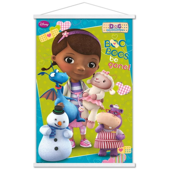 Disney Doc McStuffins - Boo Boos be Gone Wall Poster with Wooden Magnetic Frame, 22.375" x 34"