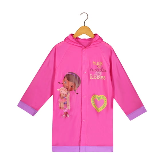 Disney Doc McStuffins Girls Pink Rain Slicker Raincoat - Age 2-3