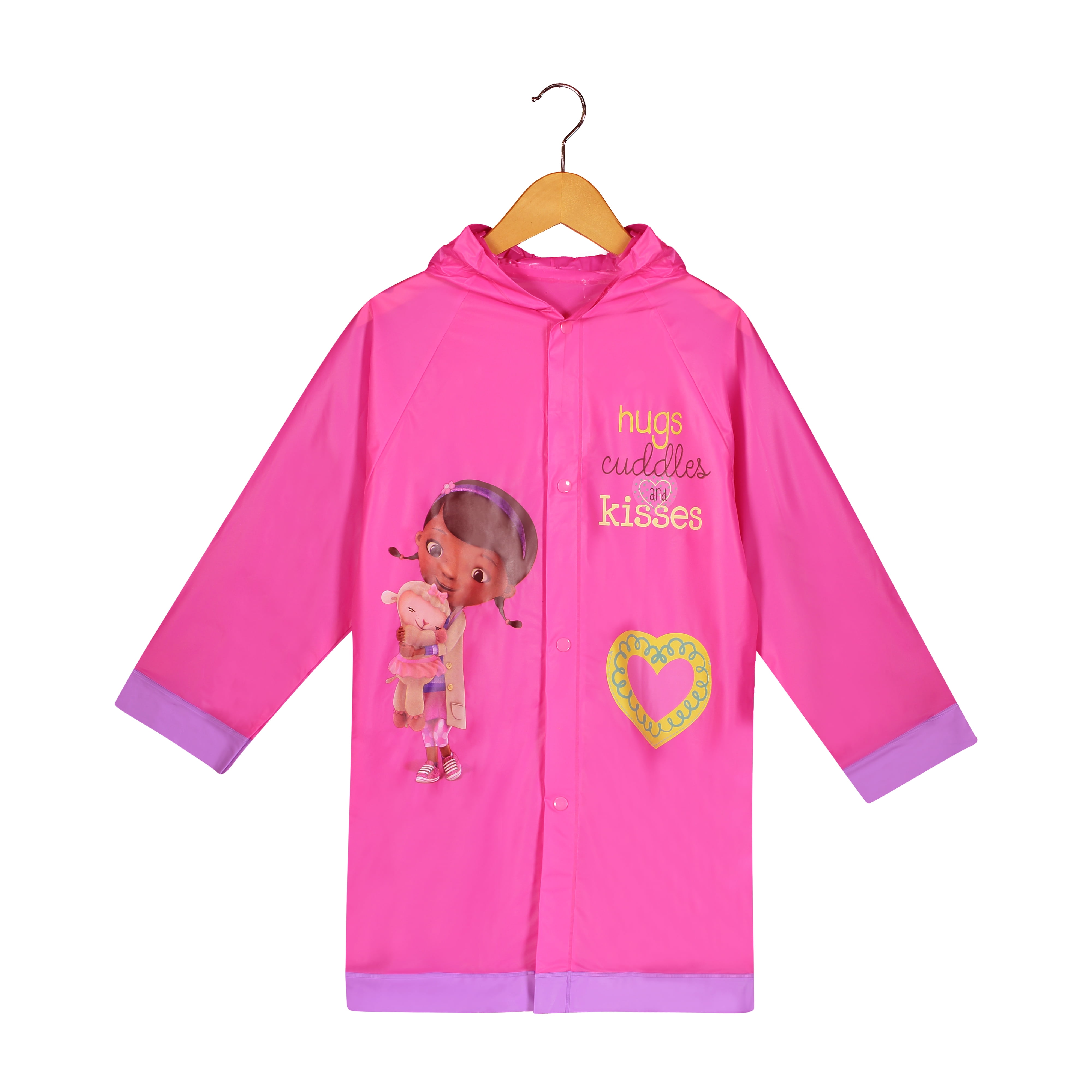 Disney Doc McStuffins Girls Pink Rain Slicker Raincoat - Age 6-7