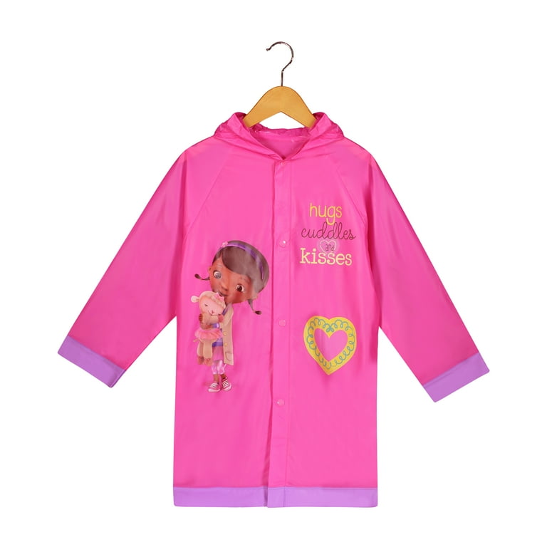 Disney Doc McStuffins Girls Pink Rain Slicker Raincoat Age 6 7