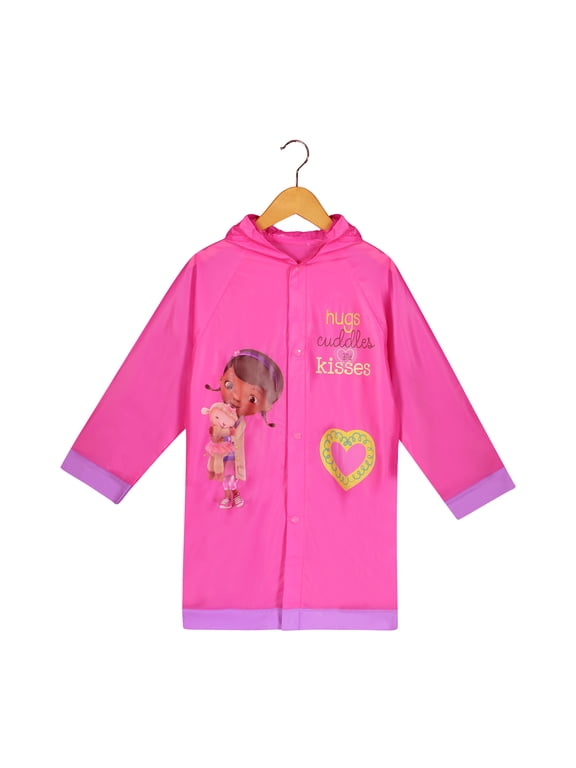 Doc McStuffins Girls Pink Rain Slicker Raincoat - Age 6-7