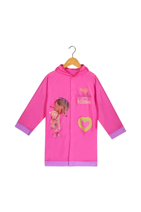 Doc McStuffins Girls Pink Rain Slicker Raincoat - Age 6-7
