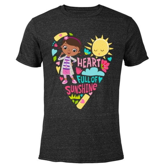 Disney Doc McStuffins Heart Full of Sunshine Girls’ - Short Sleeve Blended T-Shirt for Adults - Customized-Black