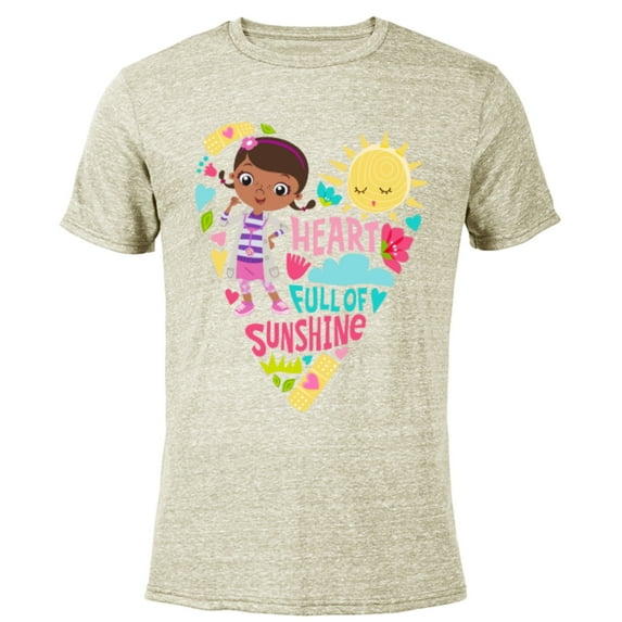 Disney Doc McStuffins Heart Full of Sunshine Girls’ - Short Sleeve Blended T-Shirt for Adults - Customized-Yellow