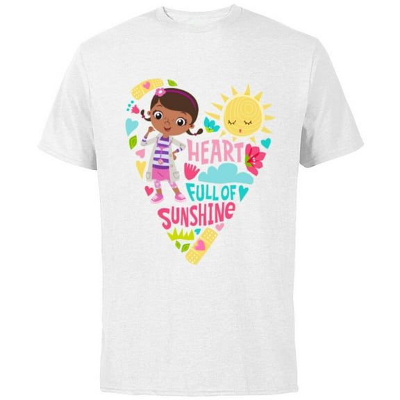 Disney Doc McStuffins Heart Full of Sunshine Girls’ - Short Sleeve Cotton T-Shirt for Adults - Customized-White