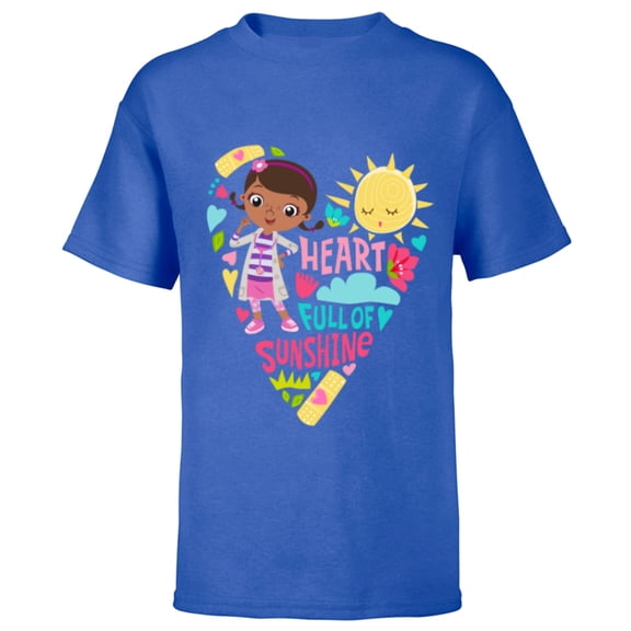 Disney Doc McStuffins Heart Full of Sunshine Girls’ - Short Sleeve T-Shirt for Kids - Customized-Royal