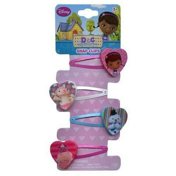 Disney Doc McStuffins Snap On Barrettes - Girls Hair Accessory