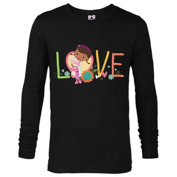 Disney Doc McStuffins and Lambie Love Girls’ - Long Sleeve T-Shirt for Men - Customized-Black
