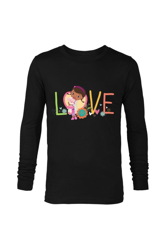 Doc McStuffins and Lambie Love Girls’ - Long Sleeve T-Shirt for Men - Customized-Black
