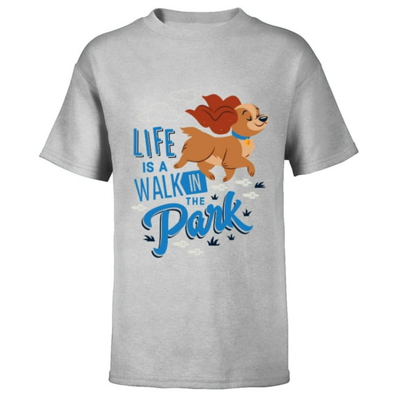 Disney Dogs Lady Life is a Walk in the Park - Short Sleeve T-Shirt for Kids - Customized-Athletic Heather
