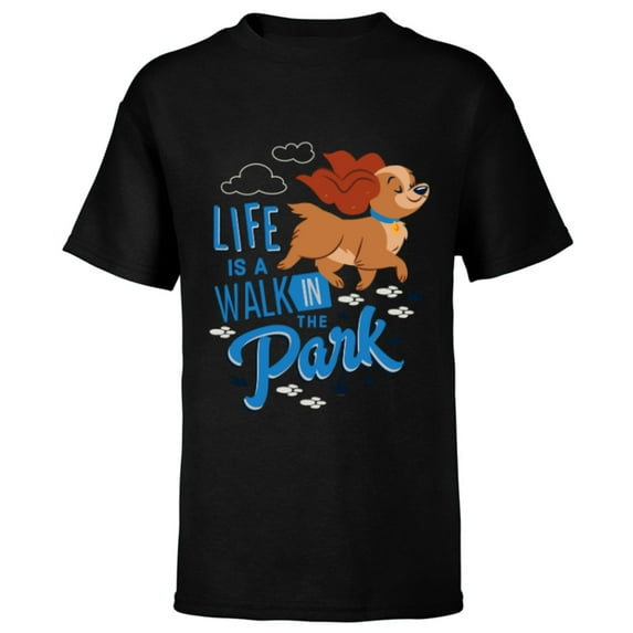 Disney Dogs Lady Life is a Walk in the Park - Short Sleeve T-Shirt for Kids - Customized-Black