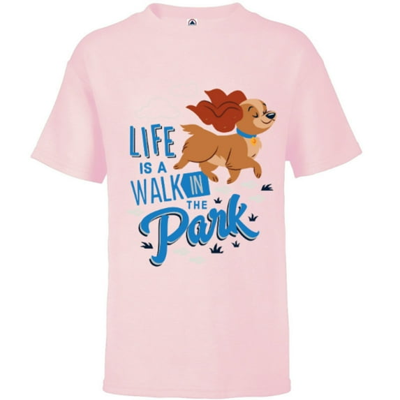 Disney Dogs Lady Life is a Walk in the Park - Short Sleeve T-Shirt for Kids - Customized-Soft Pink
