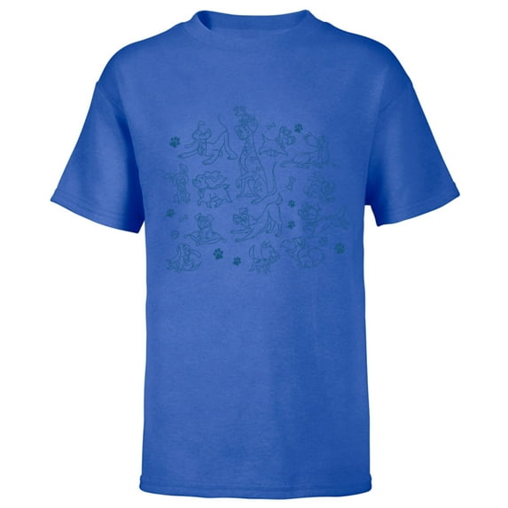Disney Dogs Paw Prints - Short Sleeve T-Shirt for Kids - Customized-Royal