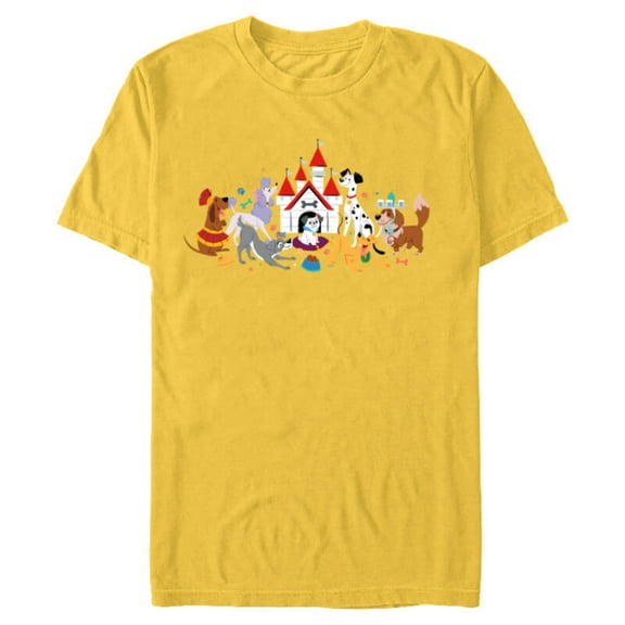 Disney Dogs Puppy Friends - Short Sleeve Blended T-Shirt for Adults - Customized-Yellow