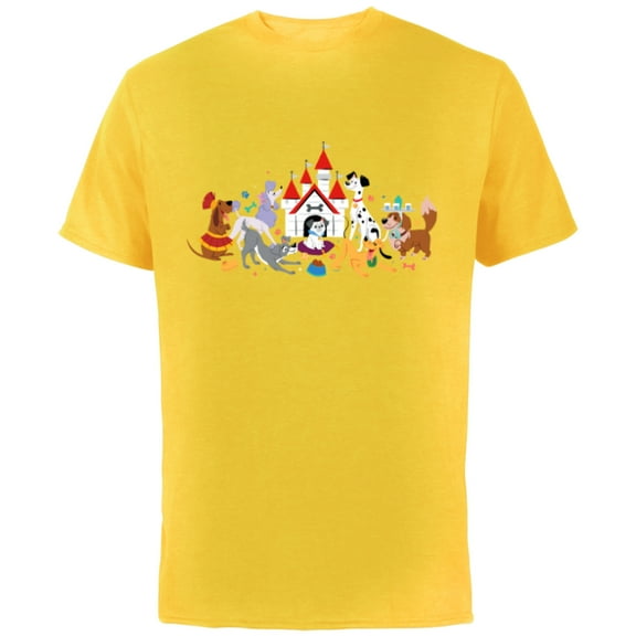 Disney Dogs Puppy Friends - Short Sleeve Cotton T-Shirt for Adults - Customized-Yellow