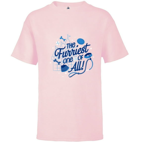 Disney Dogs The Furriest One of All - Short Sleeve T-Shirt for Kids - Customized-Soft Pink