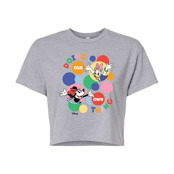 Disney - Doing Our Own Thing - Juniors Cropped Cotton Blend T-Shirt