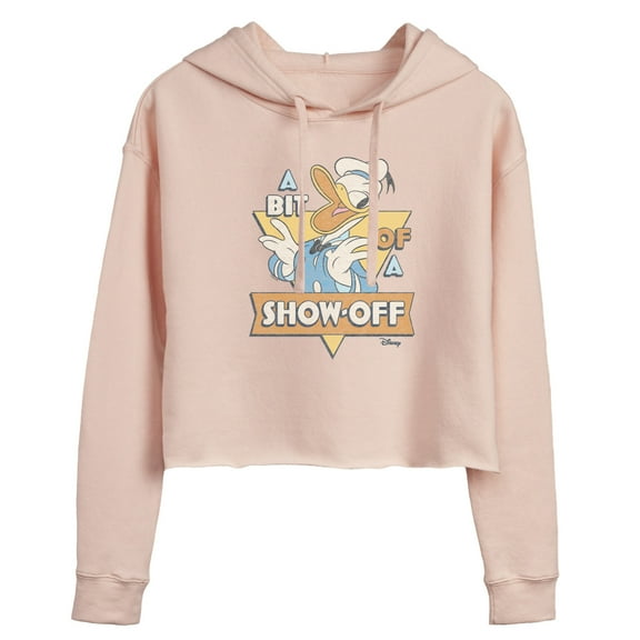 Disney - Donald Bit Of A Show Off - Juniors Cropped Pullover Hoodie