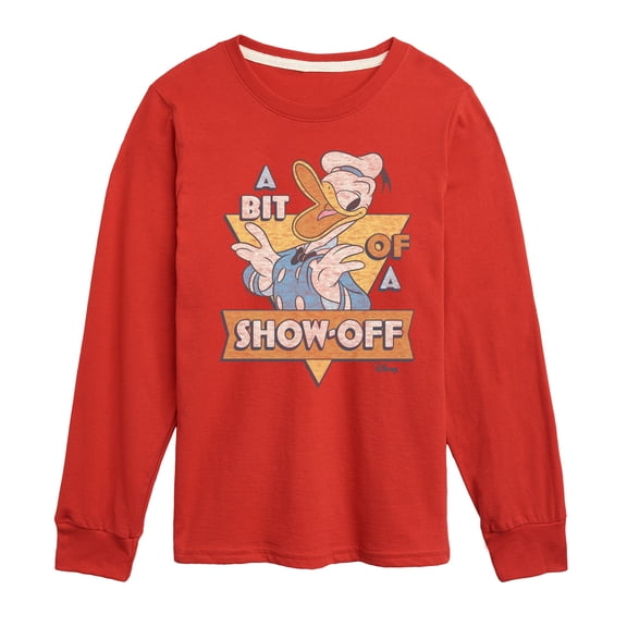 Disney - Donald Bit Of A Show Off - Toddler & Youth Long Sleeve Graphic T-Shirt