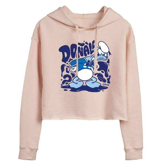Disney - Donald Drip - Juniors Cropped Pullover Hoodie