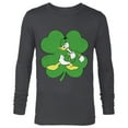 thumbnail image 1 of Disney Donald Duck 4-Leaf Clover Retro St. Patrick's Day - Long Sleeve T-Shirt for Men - Customized-Charcoal Heather, 1 of 5