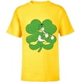 thumbnail image 1 of Disney Donald Duck 4-Leaf Clover Retro St. Patrick's Day - Short Sleeve T-Shirt for Kids - Customized-Yellow, 1 of 5