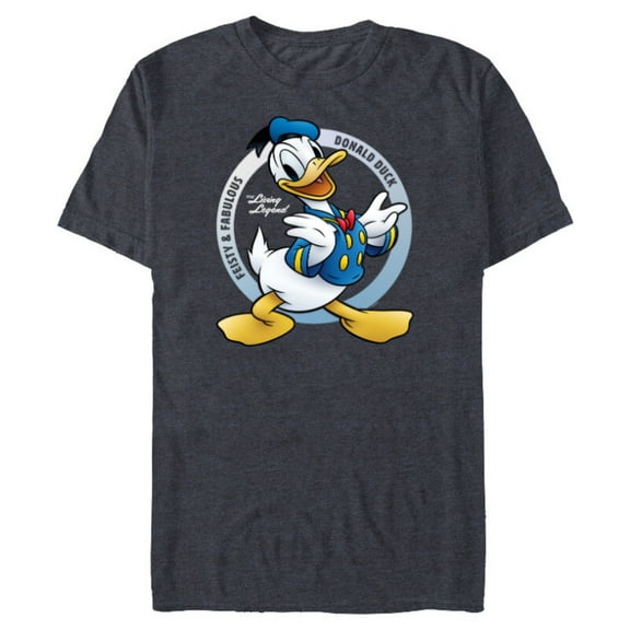 Disney Donald Duck 90th Anniversary Feisty & Fabulous Legend- Short Sleeve Blended T-Shirt for Adults - Customized-Navy Heather