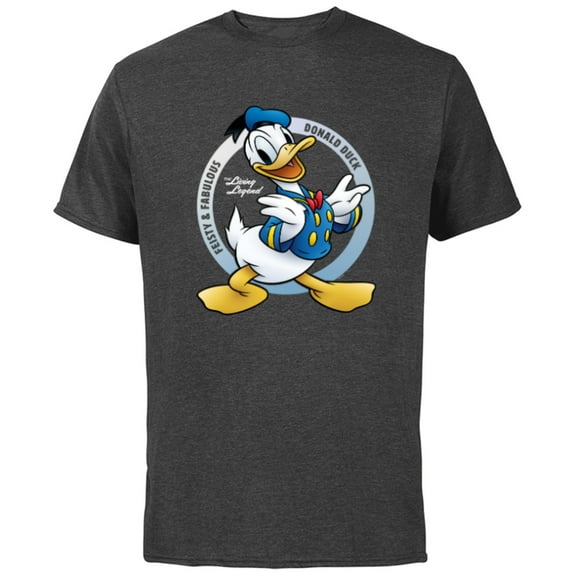 Disney Donald Duck 90th Anniversary Feisty & Fabulous Legend- Short Sleeve Cotton T-Shirt for Adults - Customized-Charcoal