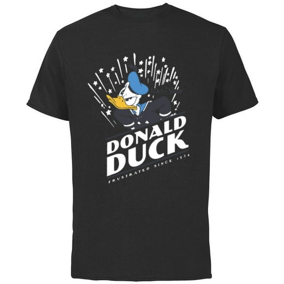 Disney Donald Duck 90th Anniversary Frustrated Since 1934- Short Sleeve Cotton T-Shirt for Adults - Customized-Black