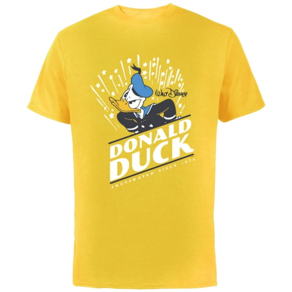 Disney Donald Duck 90th Anniversary Frustrated Since 1934- Short Sleeve Cotton T-Shirt for Adults - Customized-Yellow