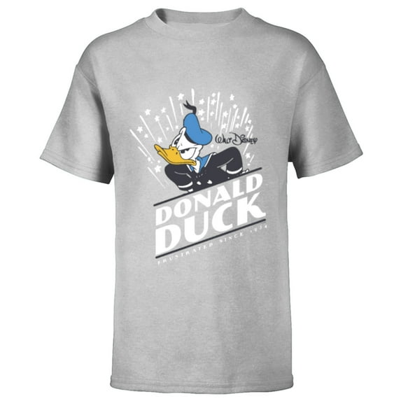 Disney Donald Duck 90th Anniversary Frustrated Since 1934- Short Sleeve T-Shirt for Kids - Customized-Athletic Heather