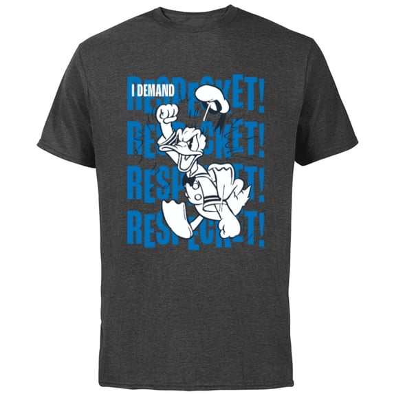 Disney Donald Duck 90th Anniversary I Demand Respect! Retro- Short Sleeve Cotton T-Shirt for Adults - Customized-Charcoal