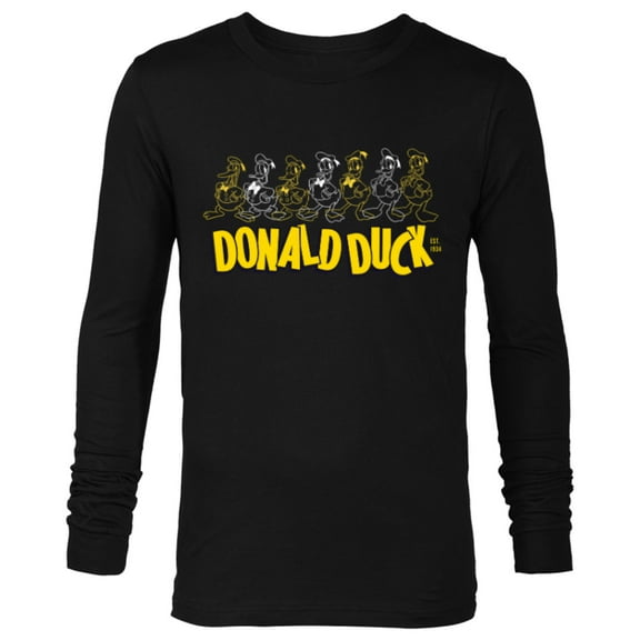 Disney Donald Duck 90th Anniversary Looks Through the Years- Long Sleeve T-Shirt for Men - Customized-Black