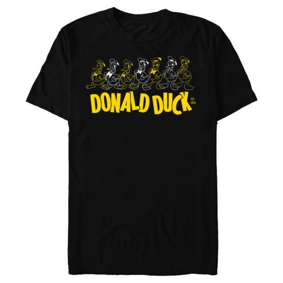 Disney Donald Duck 90th Anniversary Looks Through the Years- Short Sleeve Blended T-Shirt for Adults - Customized-Black
