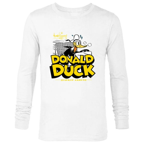 Disney Donald Duck 90th Anniversary Quackin’ Around Retro- Long Sleeve T-Shirt for Men - Customized-White