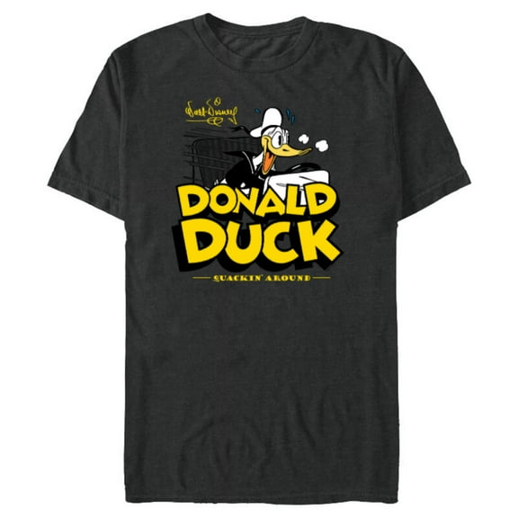 Disney Donald Duck 90th Anniversary Quackin’ Around Retro- Short Sleeve Blended T-Shirt for Adults - Customized-Dark Heather