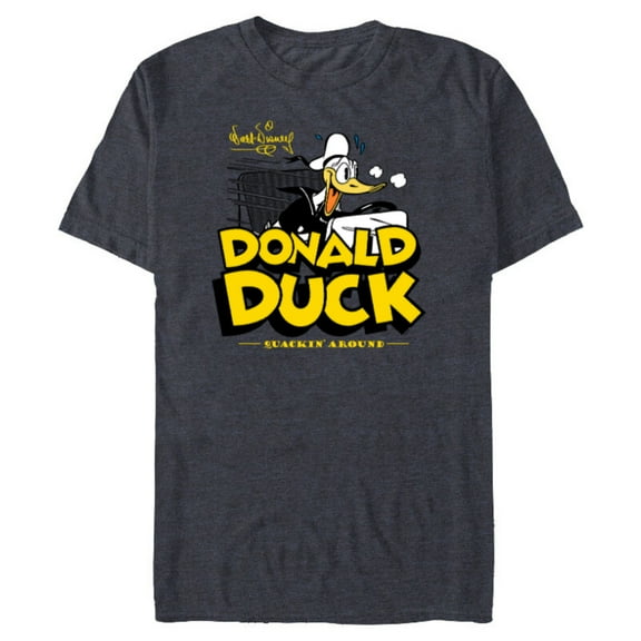 Disney Donald Duck 90th Anniversary Quackin’ Around Retro- Short Sleeve Blended T-Shirt for Adults - Customized-Navy Heather