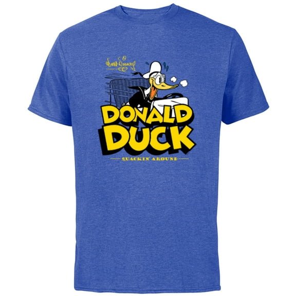 Disney Donald Duck 90th Anniversary Quackin’ Around Retro- Short Sleeve Cotton T-Shirt for Adults - Customized-Royal Heather